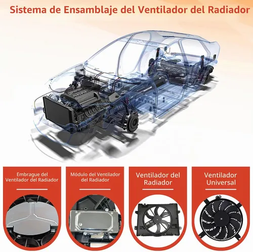 Vista 6 de PartsFlow Conjunto de ventilador de refrigeración del radiador compatible con Ford Focus 621-043 2008-2011 Ford Focus 2008-2011
