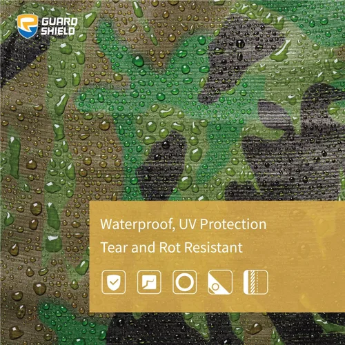 Vista 3 de GUARD SHIELD Lona de camuflaje resistente impermeable de 6 x 6 pies, lona de camuflaje cubierta de polietileno de 10 mil