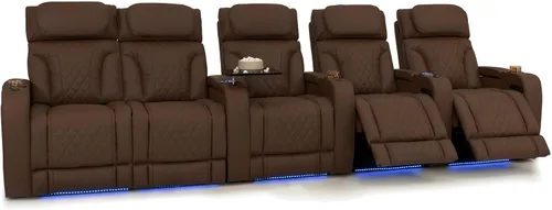 Vista 68 de Seatcraft Luminis 365 - Asiento de cine en casa (fila de 2 biplazas), color carmesí