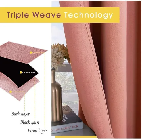 Vista 3 de Room Darkening Curtain Thermal Insulated Curtain for Bedroom Window Treatment Grommet Curtain Panel Drapes for Bedroom & Living Room
