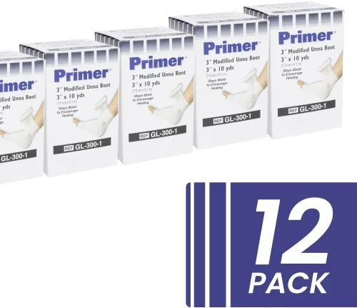 Vista 4 de Unna Botas con óxido de zinc, 3" x 10 yardas, 1 caja de 12, envueltas individualmente