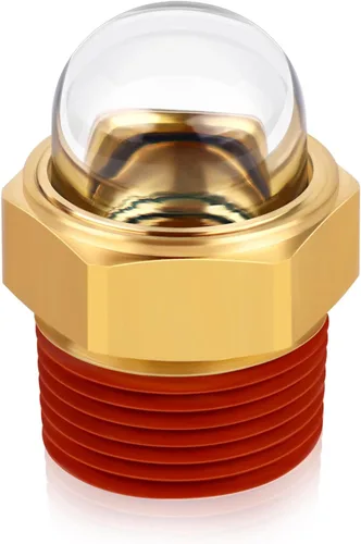 Vista 9 de Boltigen Cristal de visión de repuesto para compresor de aire, visor de aceite de 1 pulgada con cúpula transparente, enchufe de visión de nivel