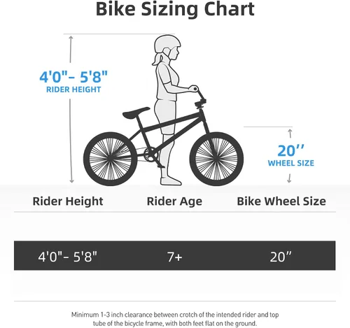 Vista 4 de JOYSTAR 20 24 Inch Kids BMX Bike for Boys and Girls Age 7-12 Freestyle Bicycle for Beginner Level Riders with Dual Hand Brakes & 2 Pegs 24" Kids