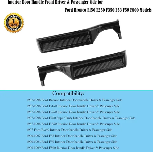 Vista 2 de Manija interior de metal para Ford F150 F250 F350 Bronco F53 F59 F800 1987 1988 1989 1990 1991 1992 1993 1994 1995 1996 Delantero trasero izquierdo