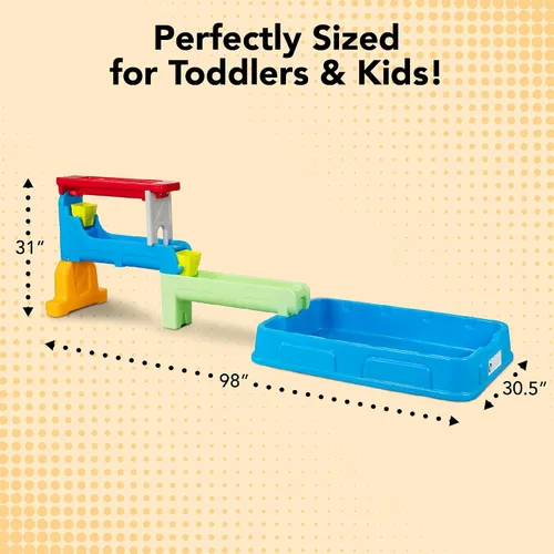 Vista 2 de Simplay3 Raindrop Falls - Mesa de agua y piscina para niños pequeños y niños, 9 accesorios de mesa de juego de agua
