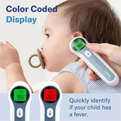 Vista 3 de Alcedo Termómetro de frente y oído para adultos, niños y bebés Termómetro digital infrarrojo para fiebre Sin contacto, lectura instantánea