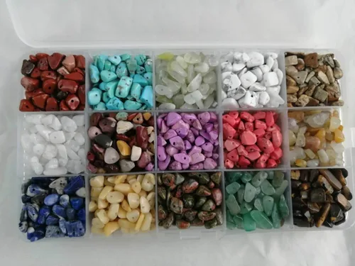 Vista 3 de Cuentas de piedras preciosas naturales de forma irregular, chips de piedra de cristal, energía curativa para la fabricación de joyas (15-1)