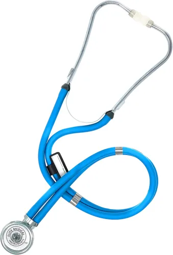 Vista 3 de EMI EBE-340 Sprague Rappaport - Estetoscopio con esfigmomanómetro aneroide negro manual para presión arterial (celeste/negro)