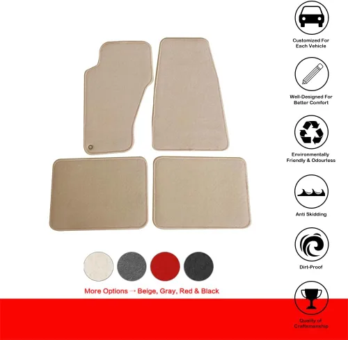 Vista 2 de IKON MOTORSPORTS - Tapetes para suelo compatibles con Jeep Grand Cherokee 1999-2004, tapetes delanteros y traseros, color beige, 4 unidades, nailon