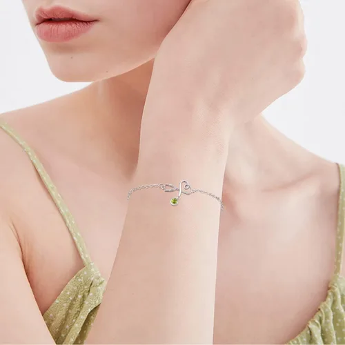 Vista 5 de Palpitate Pulsera de plata de ley 925 para mujer y niña, piedra natal, estetoscopio, regalo para estudiantes de enfermería, graduación, cumpleaños