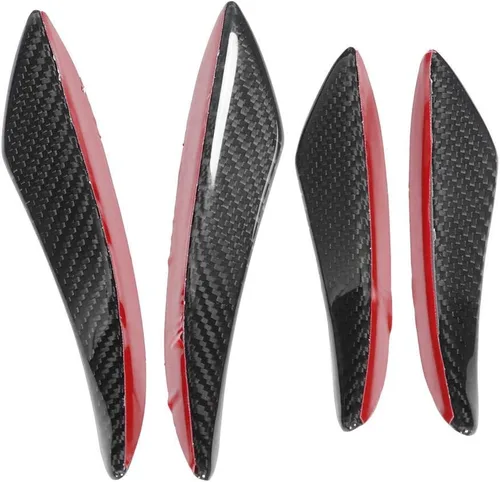 Vista 5 de KIMISS Canards de parachoques, 4 unids/set universal de fibra de carbono parachoques canards alerón de labios suelto