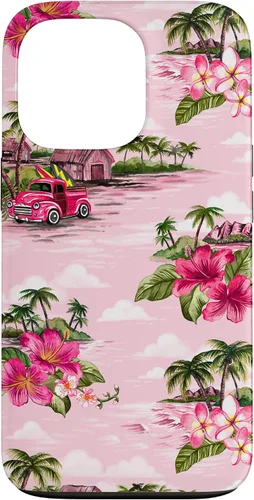 Vista 8 de Funda para iPhone 11 Tropical Hibiscus Island Palm Tree Rockabilly Surfer Beach