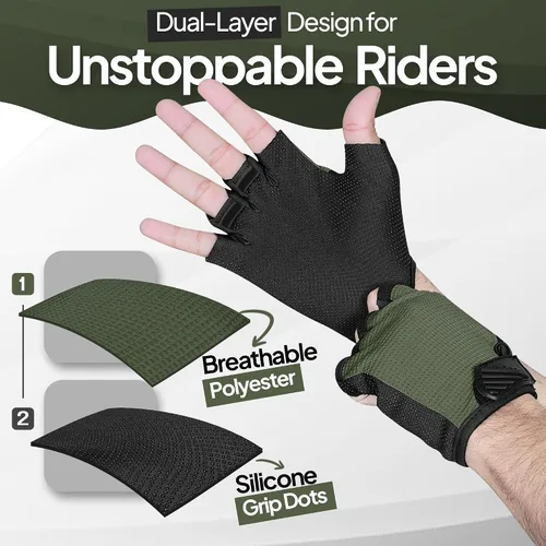 Vista 3 de 3 pares de guantes de ciclismo para niños, guantes de ciclismo antideslizantes sin dedos para niños y niñas Guantes de moto para niños