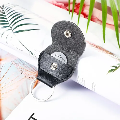 Vista 5 de Sureio Ficha de recuerdo de bolsillo para relaciones a larga distancia, recuerdo de acero inoxidable, regalo inspirador de doble cara con llavero