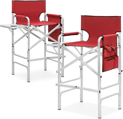 Vista 11 de Magshion Silla alta de director para personas mayores y maquilladores, altura del asiento de 31 pulgadas, capacidad de 250 libras, silla plegable