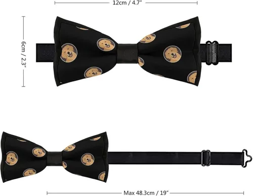 Vista 2 de Golden Dog Retriever - Pajarita ajustable preatada para uso formal, esmoquin, boda