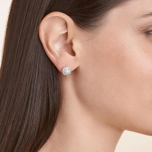 Vista 22 de Amazon Essentials Aretes de plata de ley con piedra natal de corte cojín y zafiro blanco creado (anteriormente colección Amazon)