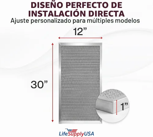 Vista 6 de 12x30x1 Filtro de aire electrostático, MERV 8, lavable, reutilizable para caldera/aire acondicionado/HVAC, ahorro de energía, fácil de limpiar