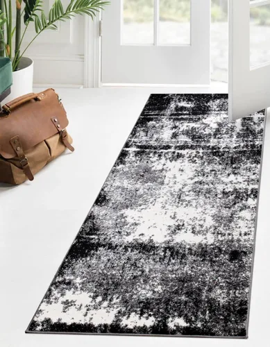 Vista 80 de Keen Home Design Alfombras de Área - 2x3 Que No Se Desprenden, Alfombras Abstractas para Cocina, Sala de Estar, Dormitorio, Comedor, Entrada Negro