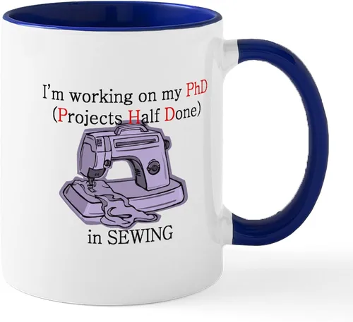 Vista 25 de CafePress Knitting Phd (Projects Half D Mug 11 oz (11.0 fl oz) Taza de café de cerámica