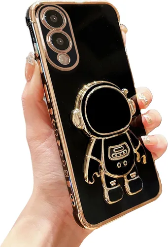 Vista 58 de phylla para Samsung Galaxy A12 Funda de Teléfono con Soporte Oculto de Astronauta Chapado en Oro de Lujo Lindo Astronauta Lateral Lindo