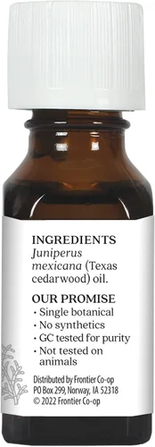 Vista 2 de Aura Cacia Aceite esencial de cedro de Texas puro 0.5 fl. oz. Juniperus Mexicana
