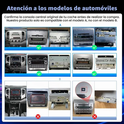 Vista 2 de Radio de coche 4G+64G para Toyota Tacoma 2005-2015, 9 '' Incell pantalla táctil completa estéreo Android 15 inalámbrico CarPlay Android Auto