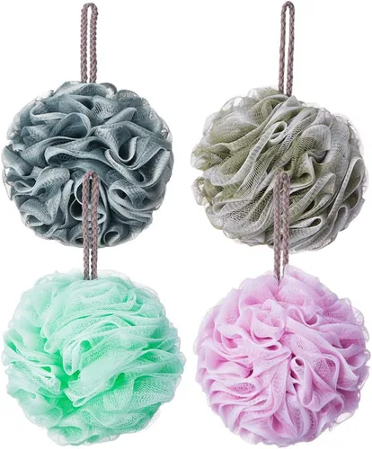 Vista 9 de Esponja de baño de lufa, juego de esponja suave para ducha, extra grande, de malla, para hombres y mujeres, exfoliante, esponja de lavado, limpia