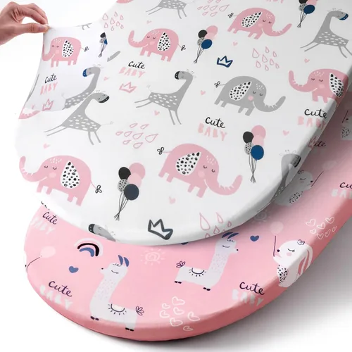 Vista 65 de Pack n Play Sheets BROLEX - Juego de 2 sábanas para cuna, juego de sábanas elásticas y portátiles para cuna, funda de colchón convertible