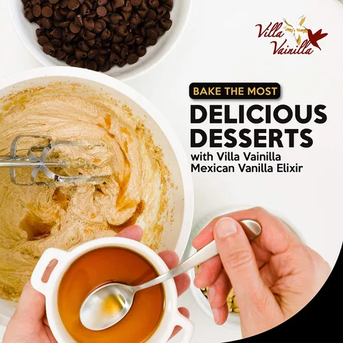 Vista 4 de Villa Vainilla Extracto de vainilla pura, Elixir Premium Mexican Vanilla Extracto de vainilla puro natural Para chefs y cocina casera Perfecto
