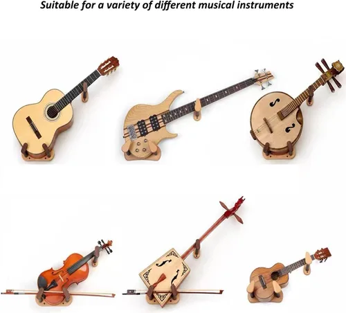 Vista 6 de Soporte de pared para guitarra con soporte para púas, colgadores de pared