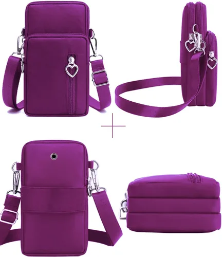 Vista 3 de WITERY Waterproof Nylon Cute Crossbody Cell Phone Purse Smartphone Wallet Bag for Women