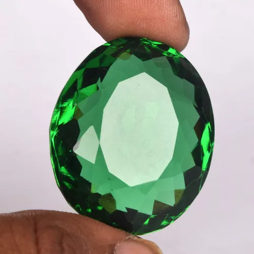 Vista 3 de GEMHUB Tamaño de anillo Amatista verde 94.50 ct Amatista brasileña Forma ovalada Piedra preciosa amatista verde translúcida, Gema, Amatista verde