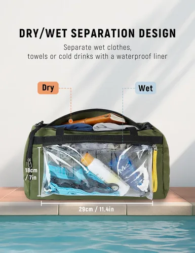 Vista 2 de SKYSPER Bolsa de deporte pequeña para gimnasio para hombres y mujeres, bolsa de viaje para llevar durante la noche para el fin de semana, natación