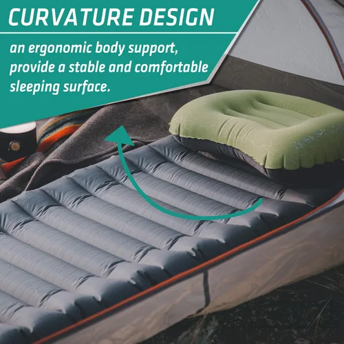 Vista 4 de TREKOLOGY Colchoneta de dormir ultraligera para mochileros, colchoneta Gris