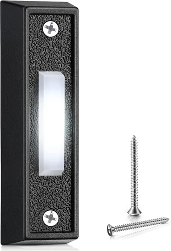 Vista 11 de Saillong - Botón de timbre iluminado, color negro, luz cálida Rango de voltaje de 8 V-24 V, timbre iluminado con cable, reemplazo de botón