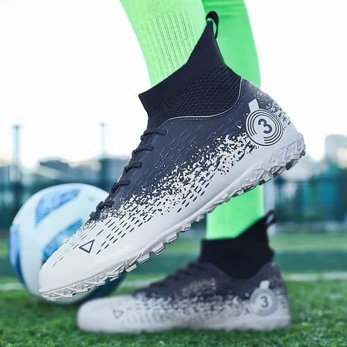 Vista 2 de zcdyn Botas de fútbol para hombre, zapatos de fútbol para hombre, zapatos de punta cómodos, atléticos para adultos