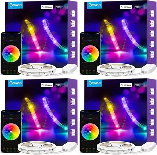 Vista 12 de Govee RGBIC - Tira de luz LED Alexa de 16.4 pies, luces LED inteligentes WiFi que funcionan con Alexa y Google Assistant, bricolaje segmentado