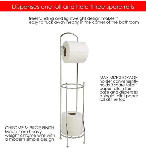 Vista 2 de Home Basics, soporte para pañuelos, para baño, con despachador, Plateado, Paquete de 1