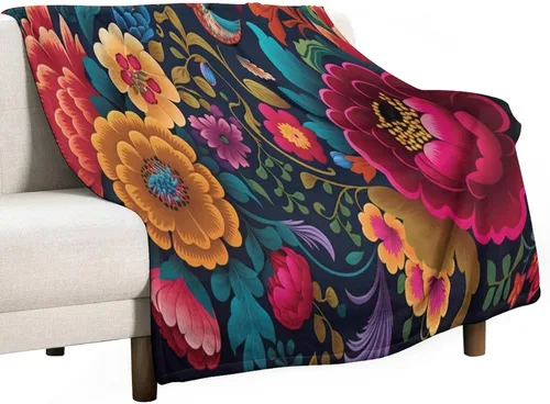 Vista 17 de Manta decorativa de flores beige, blanco crema, blanco, azul, gris, flores anchas, manta suave de 30 x 40 pulgadas, manta de franela para sofá