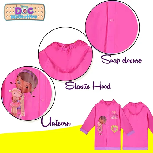 Vista 4 de Disney Gilr's Doc McStuffins (dragón congestionado) Rain Slicker (niño pequeño)