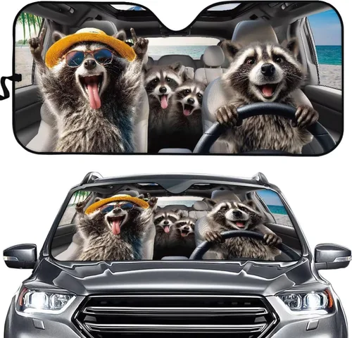 Vista 16 de SEANATIVE Parasol divertido para parabrisas de automóvil, protección contra rayos UV, protector de ventana delantera, diseño de ojos enojados