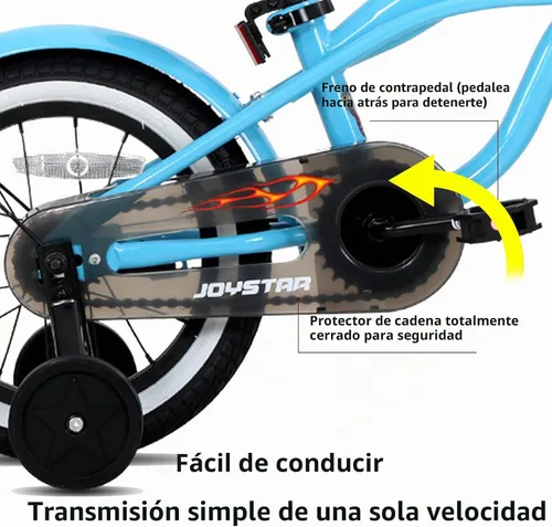Vista 3 de JOYSTAR Bicicleta de crucero para niños de 12 pulgadas, 14 pulgadas, 16 Azul