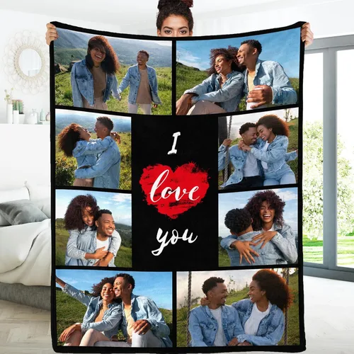 Vista 13 de Baosity Manta personalizada con texto, fotos Manta personalizada para envolver usando mis propias fotos Manta personalizada Regalos