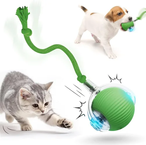 Vista 9 de Pelota de juguete interactiva para gatos, juguetes para gatos de interior, juguetes interactivos inteligentes autoenrollables para perros, bolas