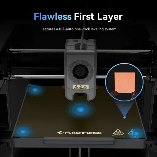 Vista 3 de FLASHFORGE Adventurer 5M Impresora 3D con Sistema de Nivelación Automática Completa, Máx. 600mm/s de Alta Velocidad, Boquilla de Desconexión Rápida