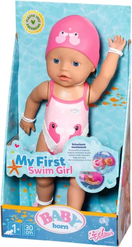 Vista 7 de Baby Born 835302 My First Swim Girl 11.8 in Badepuppe, bewegliche Weapon Beine, schwimmt durchs Wasser, Wasserdicht und Ohne Batterien verwendbar