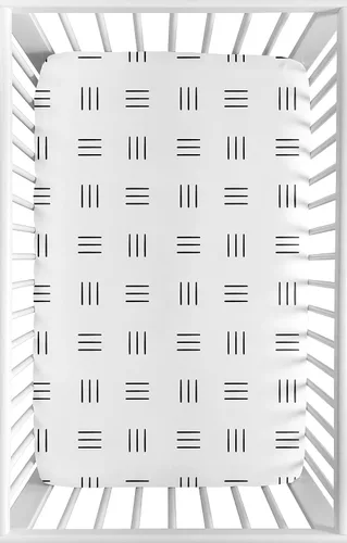 Vista 14 de Sweet Jojo Designs Mini sábana bajera para cuna de niño y niña, color blanco y negro, para cuna, portátil, paquete de cuna y juego, diseño