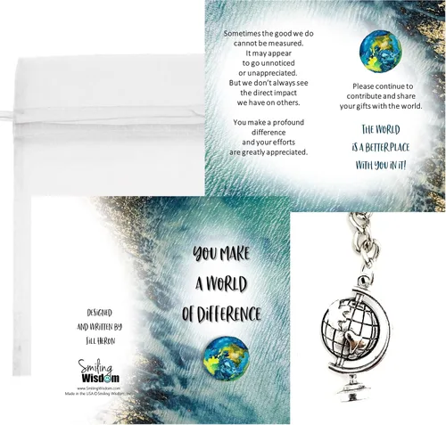 Vista 5 de Smiling Wisdom 20 regalos a granel You Make A World of Difference Apreciation Mini tarjetas de 3.5 x 2 pulgadas Equipo de empleados