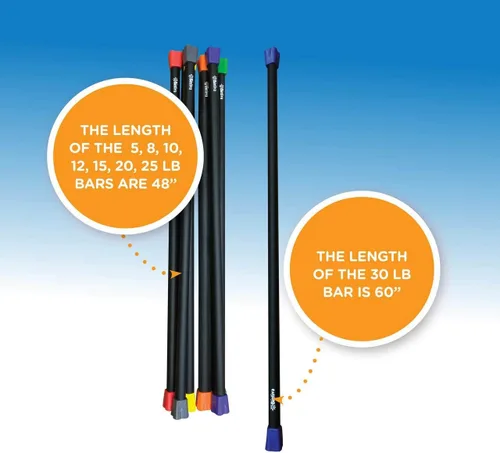 Vista 3 de Weighted Bar Set - Weighted Bars for Exercise